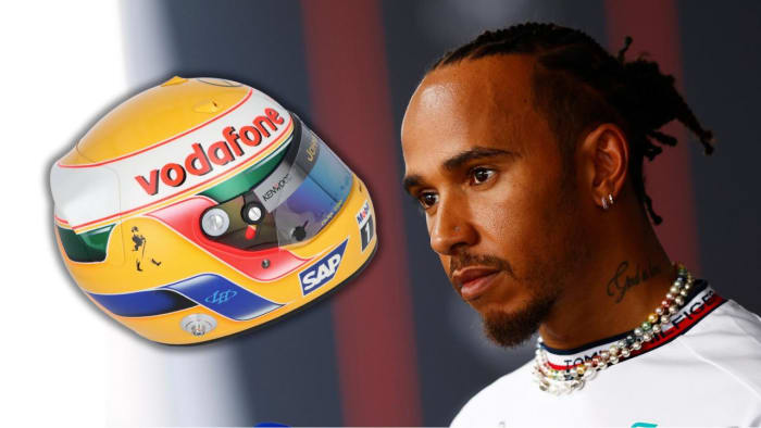Lewis Hamilton's 2007 Arai race helmet has gone up for auction with Goldin.